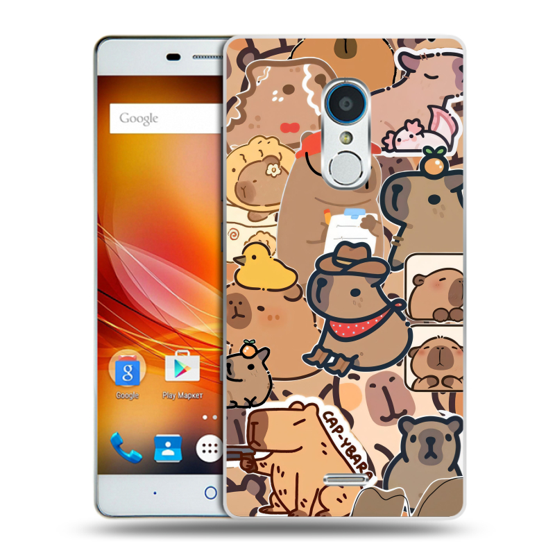 Силиконовый чехол на ZTE Blade X9 с принтом капибара Силиконовый чехол на ZTE Blade X9 с принтом капибара