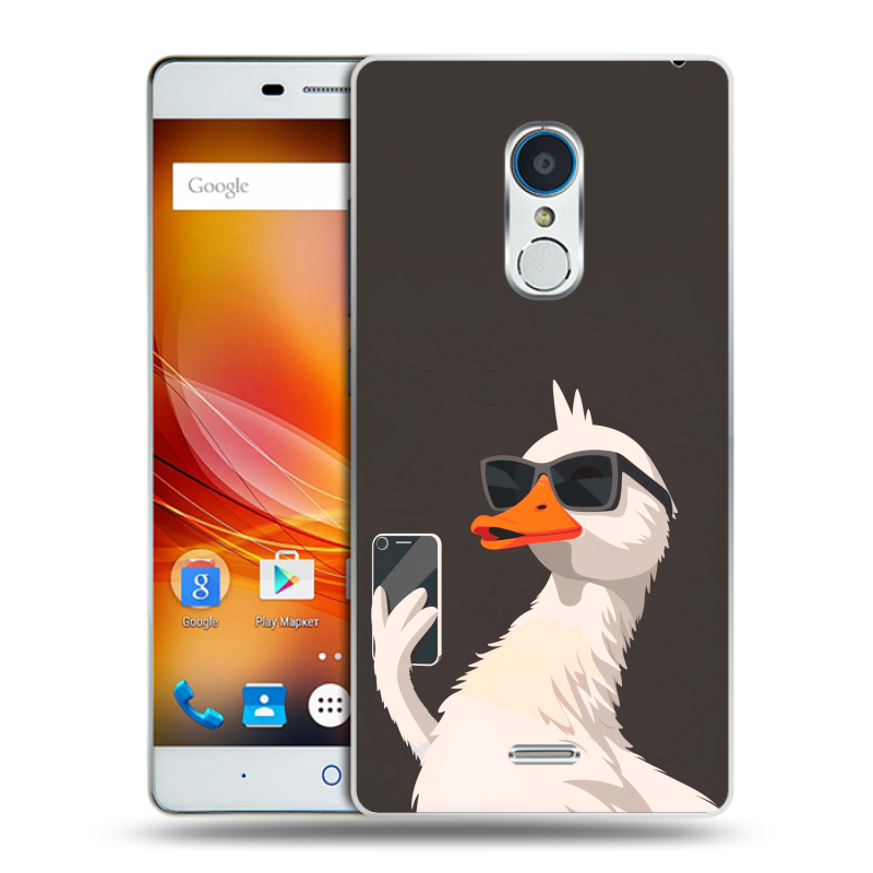 Силиконовый чехол на ZTE Blade X9 с принтом утка в очках Силиконовый чехол на ZTE Blade X9 с принтом утка в очках