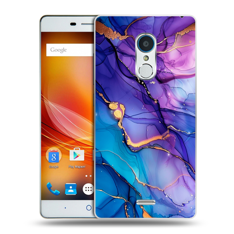 Пластиковый чехол на ZTE Blade X9 с принтом синий мрамор Пластиковый чехол на ZTE Blade X9 с принтом синий мрамор