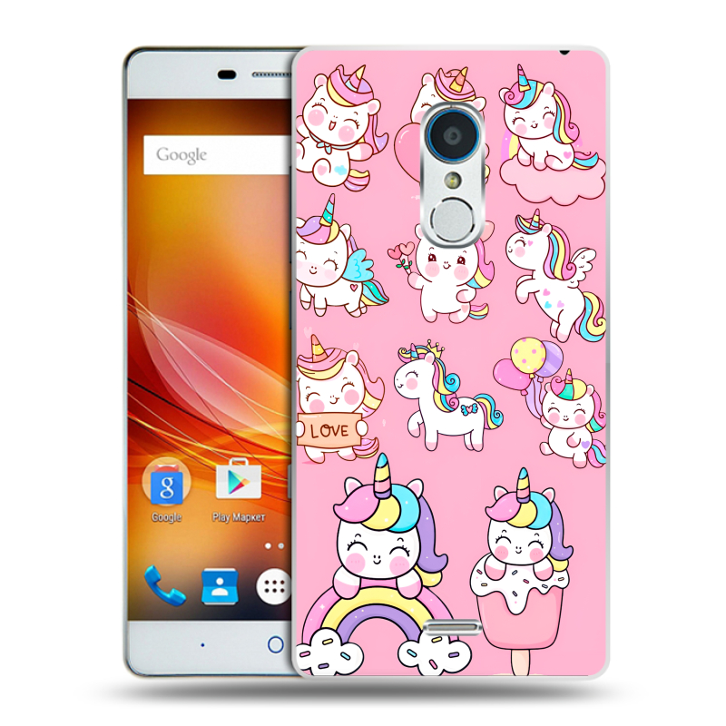 Силиконовый чехол на ZTE Blade X9 с принтом Единороги и радуга Силиконовый чехол на ZTE Blade X9 с принтом Единороги и радуга
