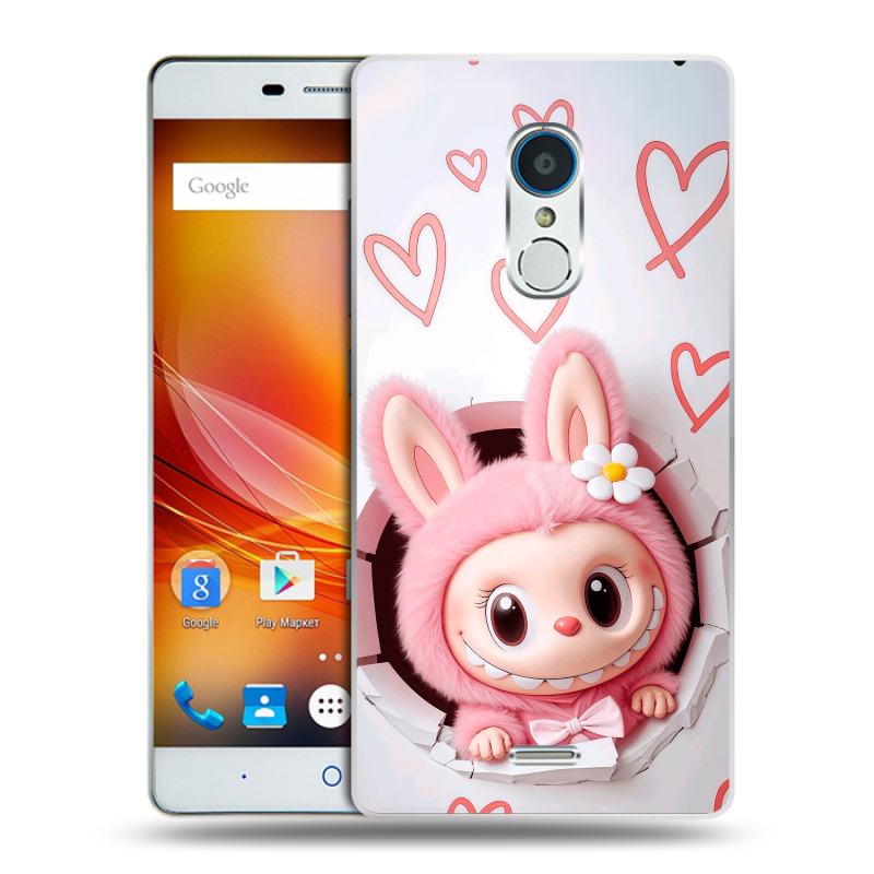 Силиконовый чехол на ZTE Blade X9 с принтом Labubu Лабубу Силиконовый чехол на ZTE Blade X9 с принтом Labubu Лабубу