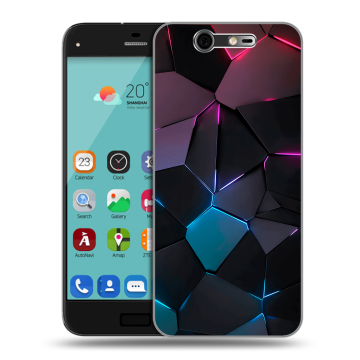 Силиконовый чехол на ZTE Blade S7 с принтом Геометрия неона