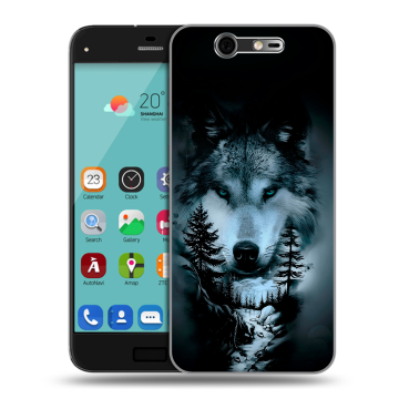 Силиконовый чехол на ZTE Blade S7 с принтом Лесной волк