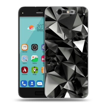 Силиконовый чехол на ZTE Blade S7 с принтом Черные кристаллы Силиконовый чехол на ZTE Blade S7 с принтом Черные кристаллы