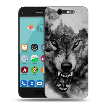 Силиконовый чехол на ZTE Blade S7 с принтом Волк