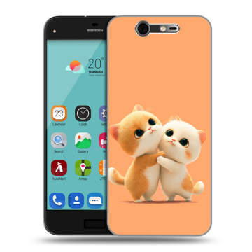 Силиконовый чехол на ZTE Blade S7 с принтом Милые котики Силиконовый чехол на ZTE Blade S7 с принтом Милые котики