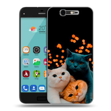 Силиконовый чехол на ZTE Blade S7 с принтом Кошки Силиконовый чехол на ZTE Blade S7 с принтом Кошки
