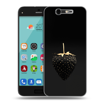 Силиконовый чехол на ZTE Blade S7 с принтом Черная клубника