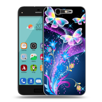 Силиконовый чехол на ZTE Blade S7 с принтом Бабочки Силиконовый чехол на ZTE Blade S7 с принтом Бабочки