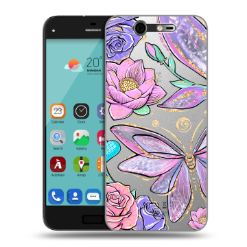 Силиконовый чехол на ZTE Blade S7 с принтом Бабочки и цветы Силиконовый чехол на ZTE Blade S7 с принтом Бабочки и цветы