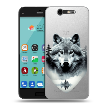 Силиконовый чехол на ZTE Blade S7 с принтом Волк в лесу Силиконовый чехол на ZTE Blade S7 с принтом Волк в лесу