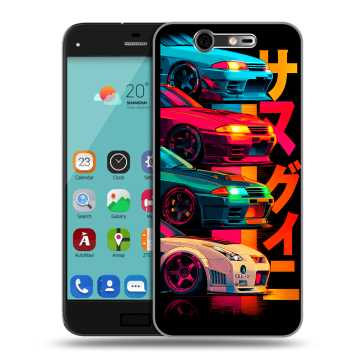 Силиконовый чехол на ZTE Blade S7 с принтом Гоночные машины