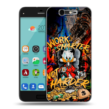 Силиконовый чехол на ZTE Blade S7 с принтом Дональд Дак Деньги