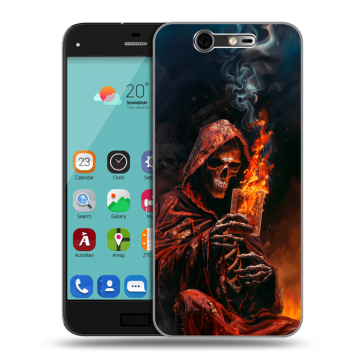 Силиконовый чехол на ZTE Blade S7 с принтом Скелет и карты Силиконовый чехол на ZTE Blade S7 с принтом Скелет и карты