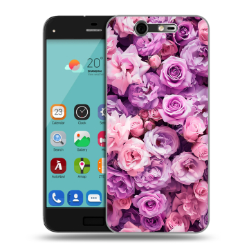 Силиконовый чехол на ZTE Blade S7 с принтом лавандовые розы