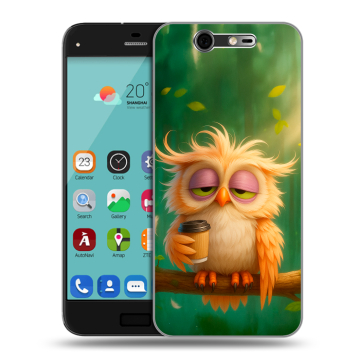 Силиконовый чехол на ZTE Blade S7 с принтом сова