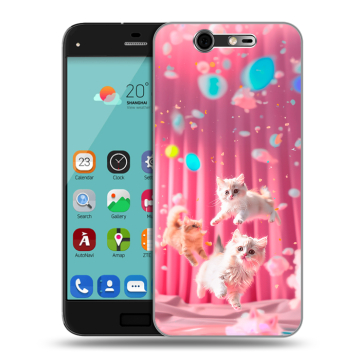 Силиконовый чехол на ZTE Blade S7 с принтом милые котики