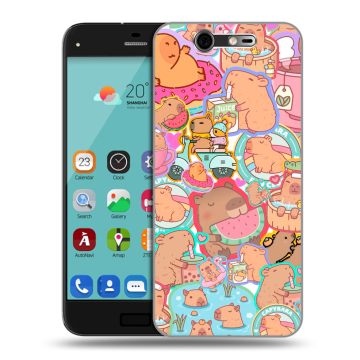 Силиконовый чехол на ZTE Blade S7 с принтом капибары