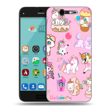 Силиконовый чехол на ZTE Blade S7 с принтом розовые единороги Силиконовый чехол на ZTE Blade S7 с принтом розовые единороги