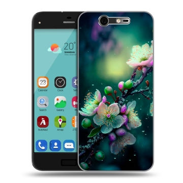 Силиконовый чехол на ZTE Blade S7 с принтом Цветы и мрамор Силиконовый чехол на ZTE Blade S7 с принтом Цветы и мрамор