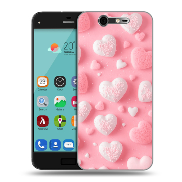 Силиконовый чехол на ZTE Blade S7 с принтом Сердечки