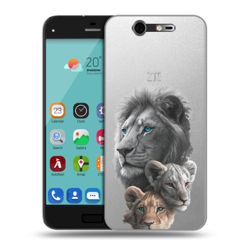 Силиконовый чехол на ZTE Blade S7 с принтом Львы