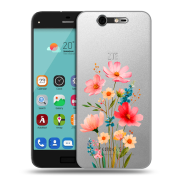 Силиконовый чехол на ZTE Blade S7 с принтом Цветы