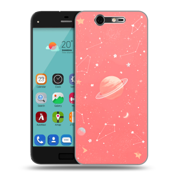 Силиконовый чехол на ZTE Blade S7 с принтом Розовый космос