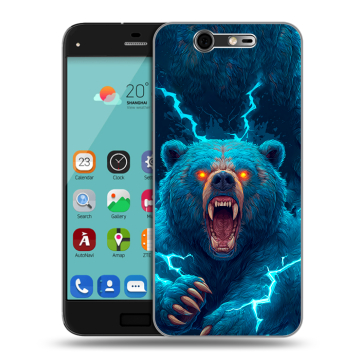 Силиконовый чехол на ZTE Blade S7 с принтом Медведь