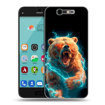 Силиконовый чехол на ZTE Blade S7 с принтом Медведь