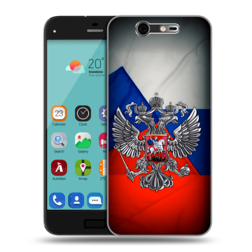 Силиконовый чехол на ZTE Blade S7 с принтом Флаг России
