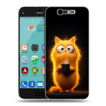 Силиконовый чехол на ZTE Blade S7 с принтом Смешной кот Силиконовый чехол на ZTE Blade S7 с принтом Смешной кот
