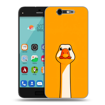 Силиконовый чехол на ZTE Blade S7 с принтом Смешная утка