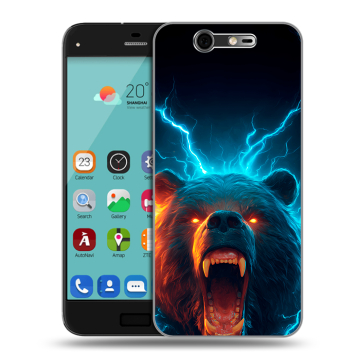 Силиконовый чехол на ZTE Blade S7 с принтом Медведь
