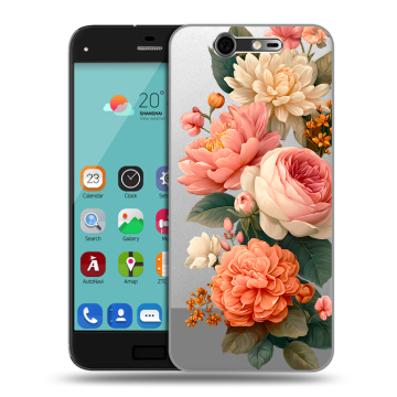 Силиконовый чехол на ZTE Blade S7 с принтом цветы