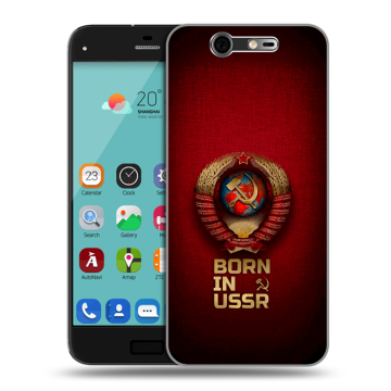 Силиконовый чехол на ZTE Blade S7 с принтом Флаг Герб СССР