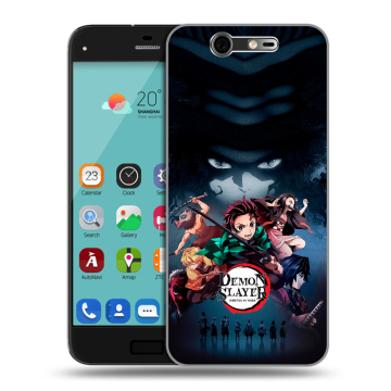 Силиконовый чехол на ZTE Blade S7 с принтом Demon Slayer Клинок рассекающий демонов
