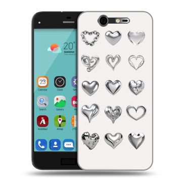 Силиконовый чехол на ZTE Blade S7 с принтом Y2K сердечки Силиконовый чехол на ZTE Blade S7 с принтом Y2K сердечки