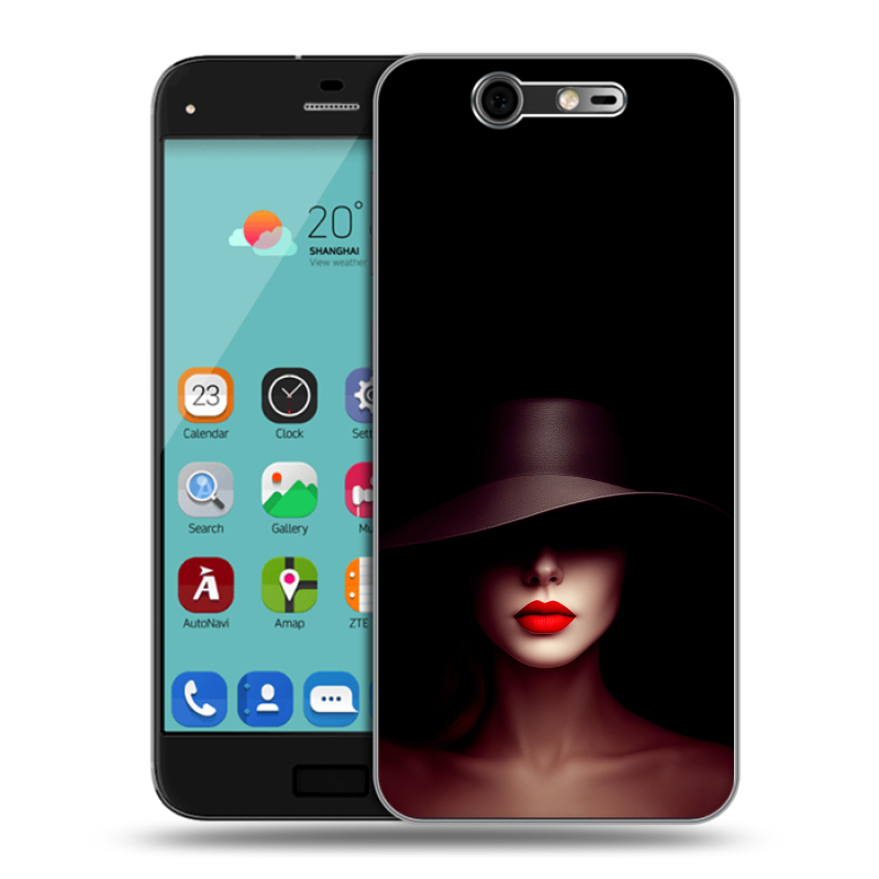Силиконовый чехол на ZTE Blade S7 с принтом Девушка в шляпе Силиконовый чехол на ZTE Blade S7 с принтом Девушка в шляпе