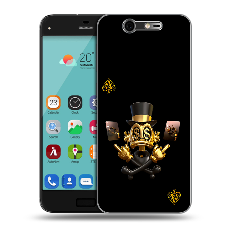 Силиконовый чехол на ZTE Blade S7 с принтом Золотой скрудж макдак Силиконовый чехол на ZTE Blade S7 с принтом Золотой скрудж макдак