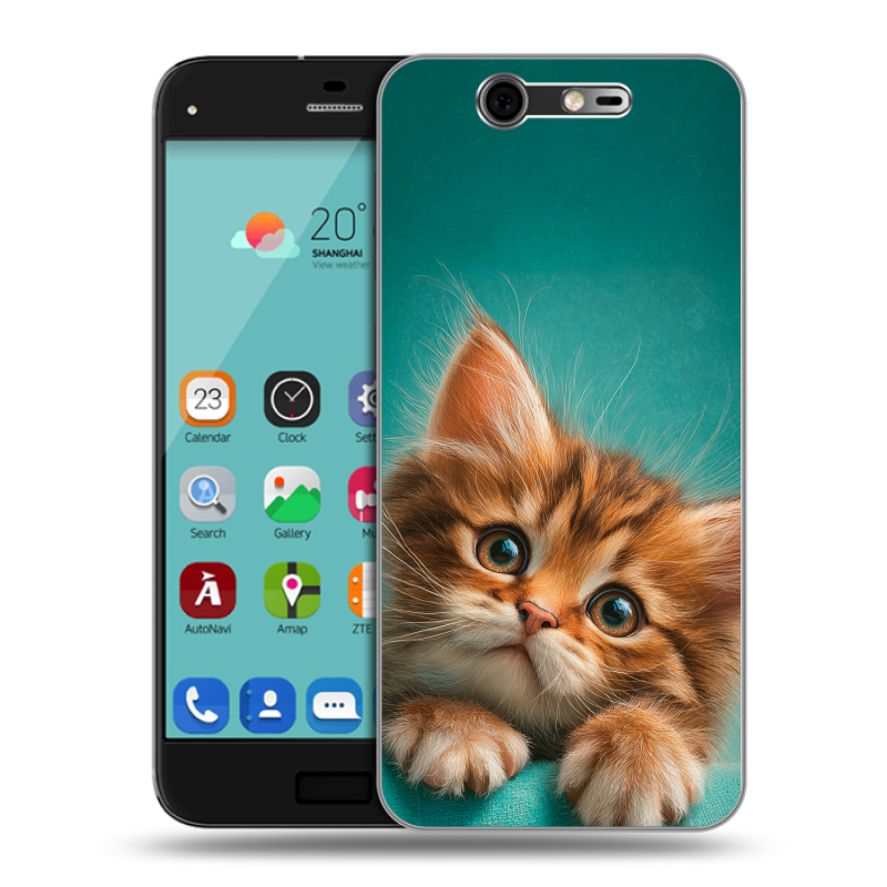 Силиконовый чехол на ZTE Blade S7 с принтом котенок Силиконовый чехол на ZTE Blade S7 с принтом котенок