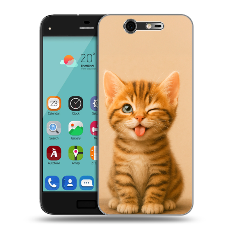 Силиконовый чехол на ZTE Blade S7 с принтом котенок Силиконовый чехол на ZTE Blade S7 с принтом котенок