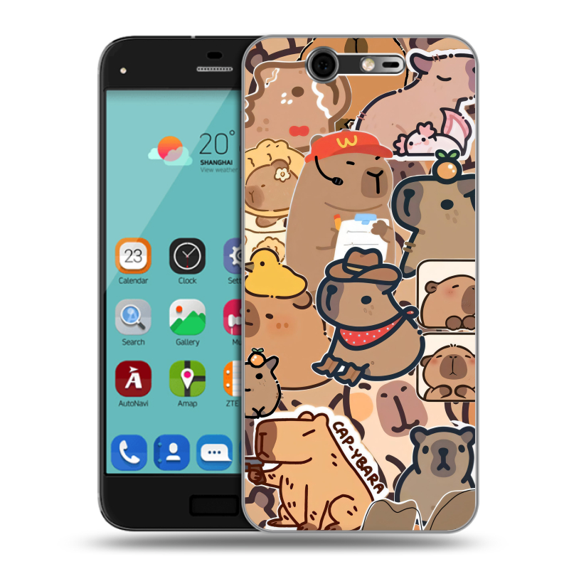 Силиконовый чехол на ZTE Blade S7 с принтом капибара Силиконовый чехол на ZTE Blade S7 с принтом капибара