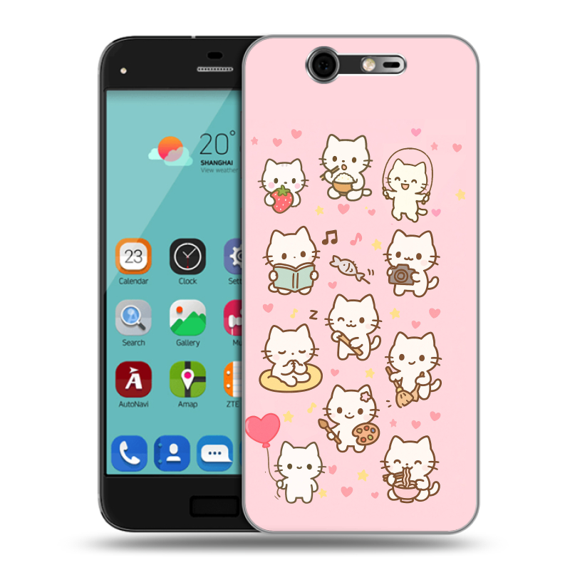Силиконовый чехол на ZTE Blade S7 с принтом Hello Kitty Хелоу Кити Силиконовый чехол на ZTE Blade S7 с принтом Hello Kitty Хелоу Кити