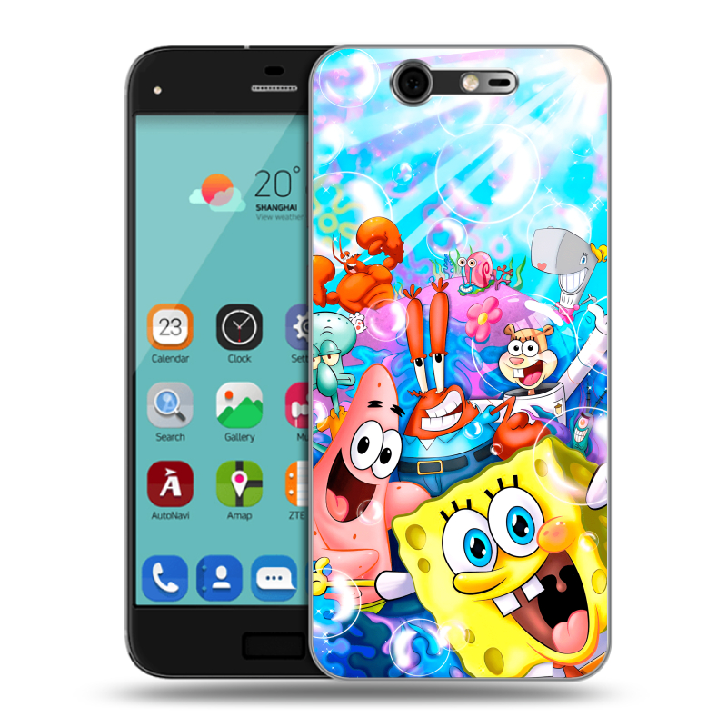 Силиконовый чехол на ZTE Blade S7 с принтом спанчбоб спанч боб Силиконовый чехол на ZTE Blade S7 с принтом спанчбоб спанч боб