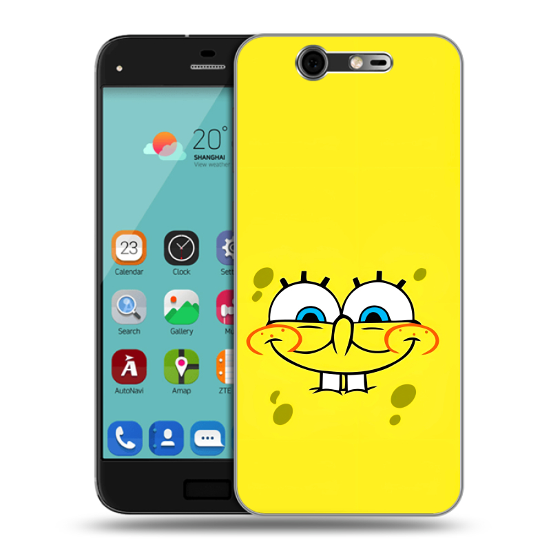 Силиконовый чехол на ZTE Blade S7 с принтом спанчбоб спанч боб Силиконовый чехол на ZTE Blade S7 с принтом спанчбоб спанч боб