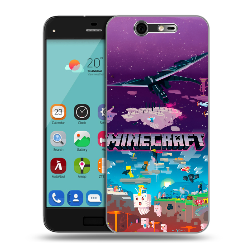 Силиконовый чехол на ZTE Blade S7 с принтом Майнкрафт Minecraft Силиконовый чехол на ZTE Blade S7 с принтом Майнкрафт Minecraft