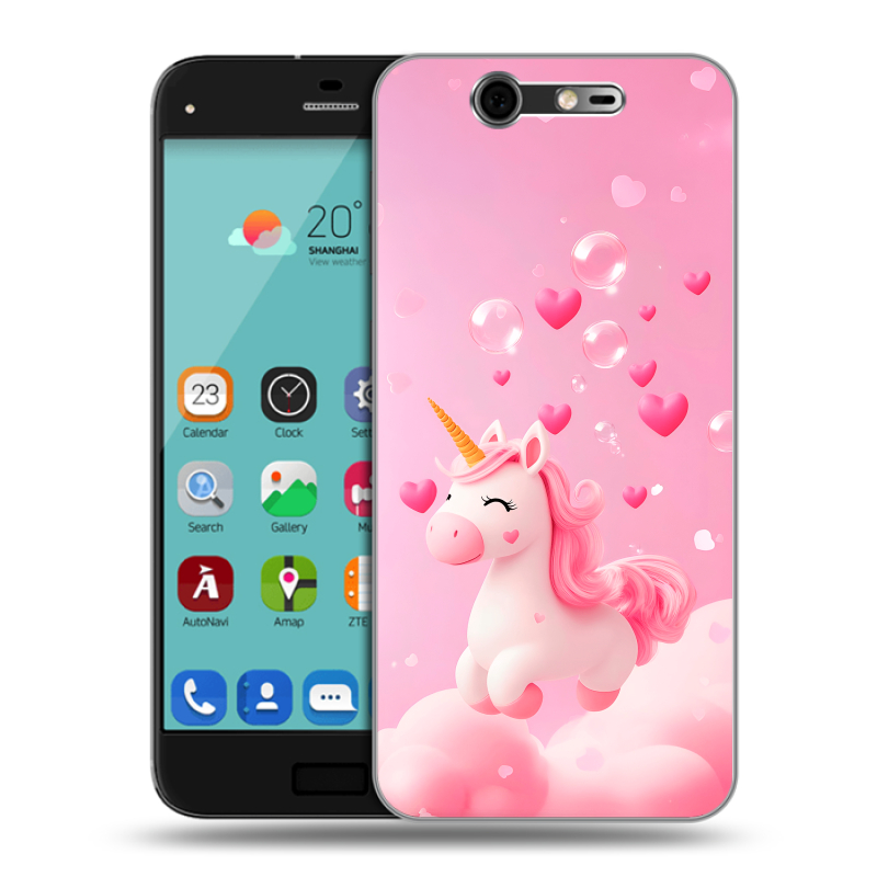 Силиконовый чехол на ZTE Blade S7 с принтом Единорог Силиконовый чехол на ZTE Blade S7 с принтом Единорог