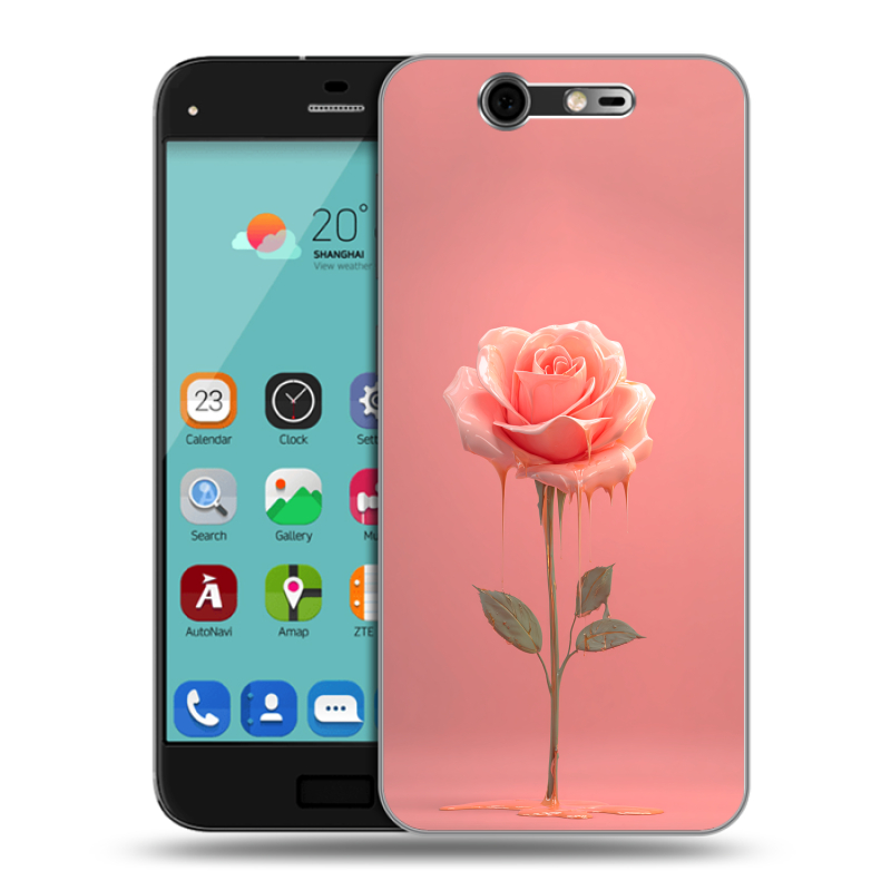 Силиконовый чехол на ZTE Blade S7 с принтом Розовая роза Силиконовый чехол на ZTE Blade S7 с принтом Розовая роза