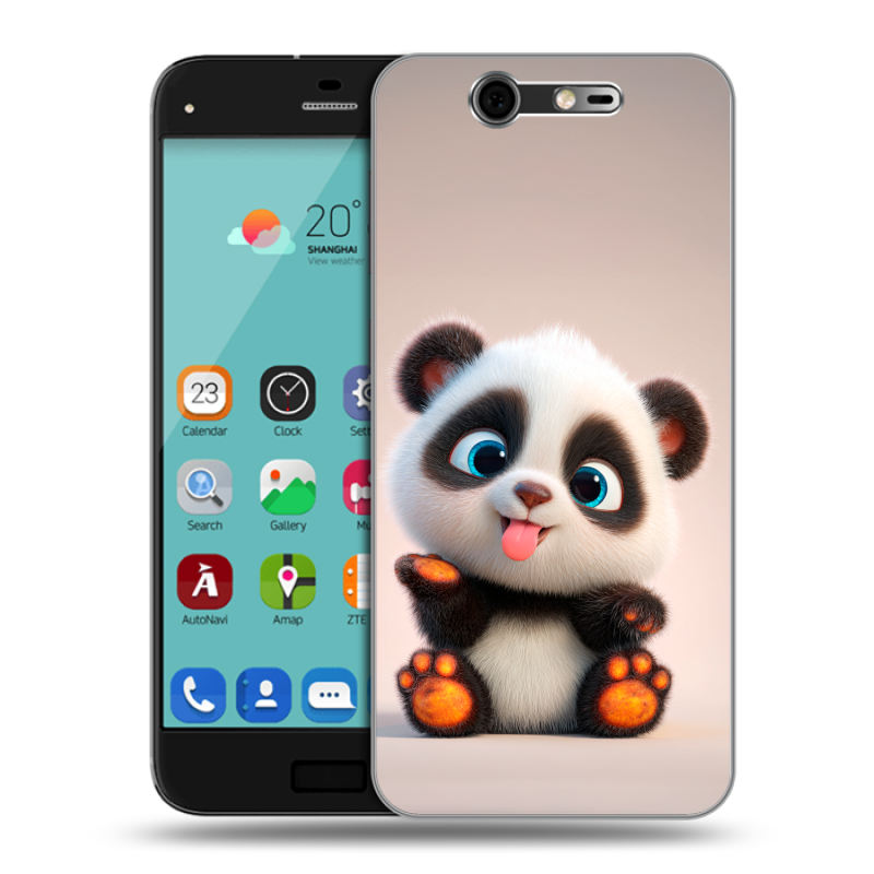 Силиконовый чехол на ZTE Blade S7 с принтом милая панда Силиконовый чехол на ZTE Blade S7 с принтом милая панда